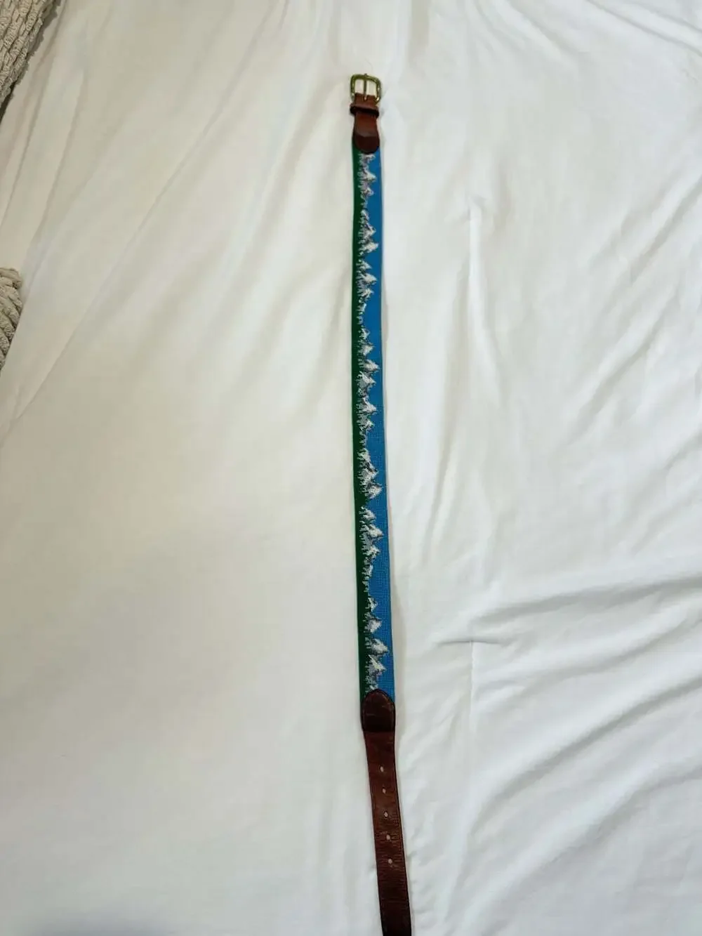 Smathers & Branson Tetons Needlepoint Belt Size 32
